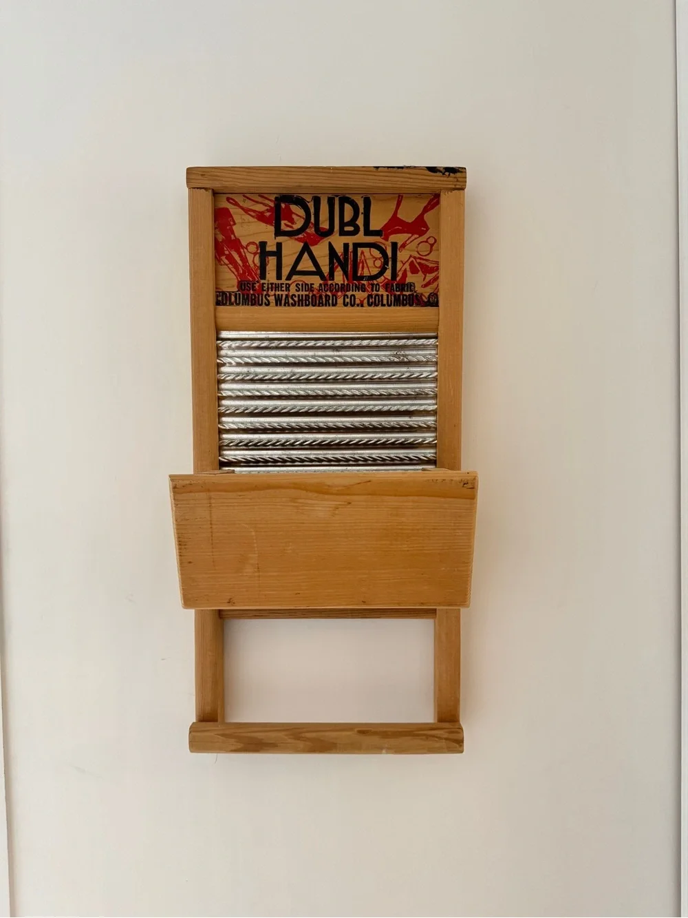 DUBL HANDI WOODEN TIN WASHBOARD COLUMBUS OHIO 18